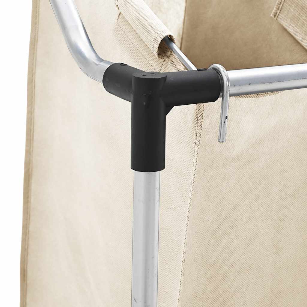 Separador de roupa suja com 4 sacos aço creme
