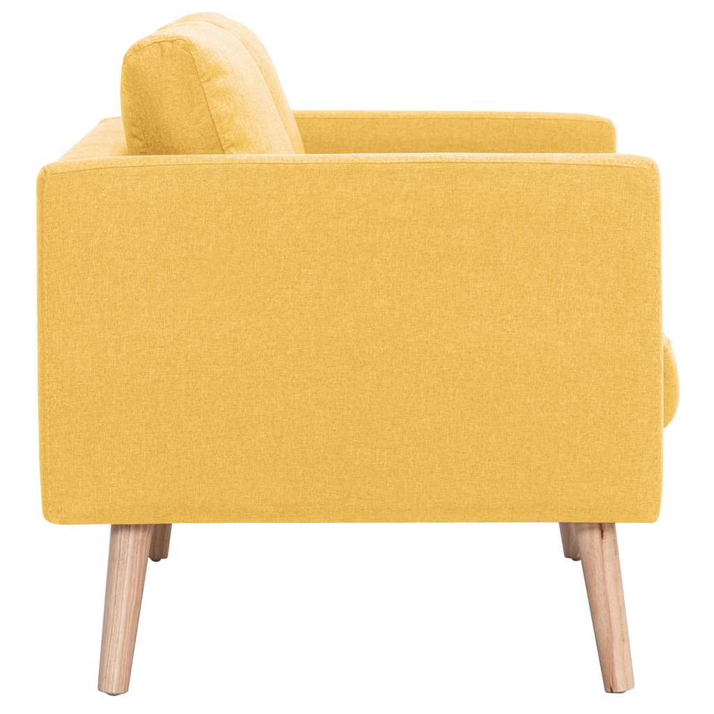 Sofá de 2 lugares em tecido amarelo