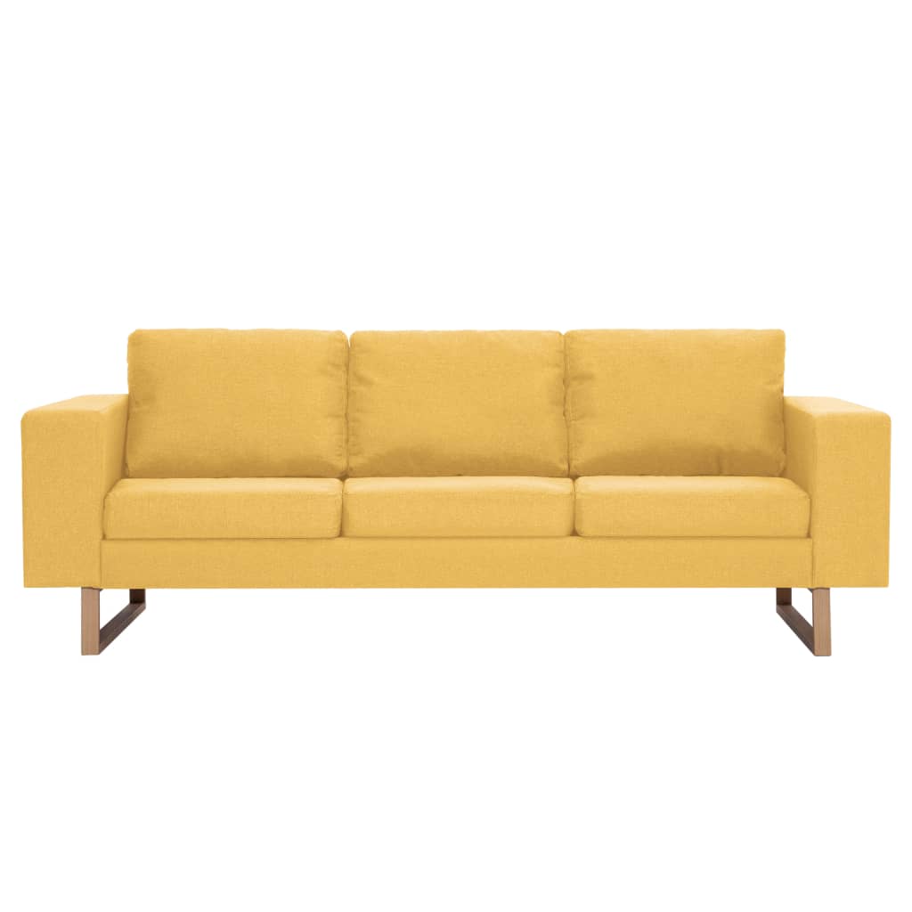 Sofá de 3 lugares em tecido amarelo