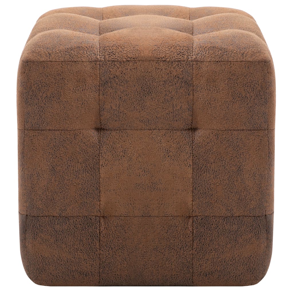 Mesas de cabeceira 2pcs 30x30x30 cm camurça artificial castanho