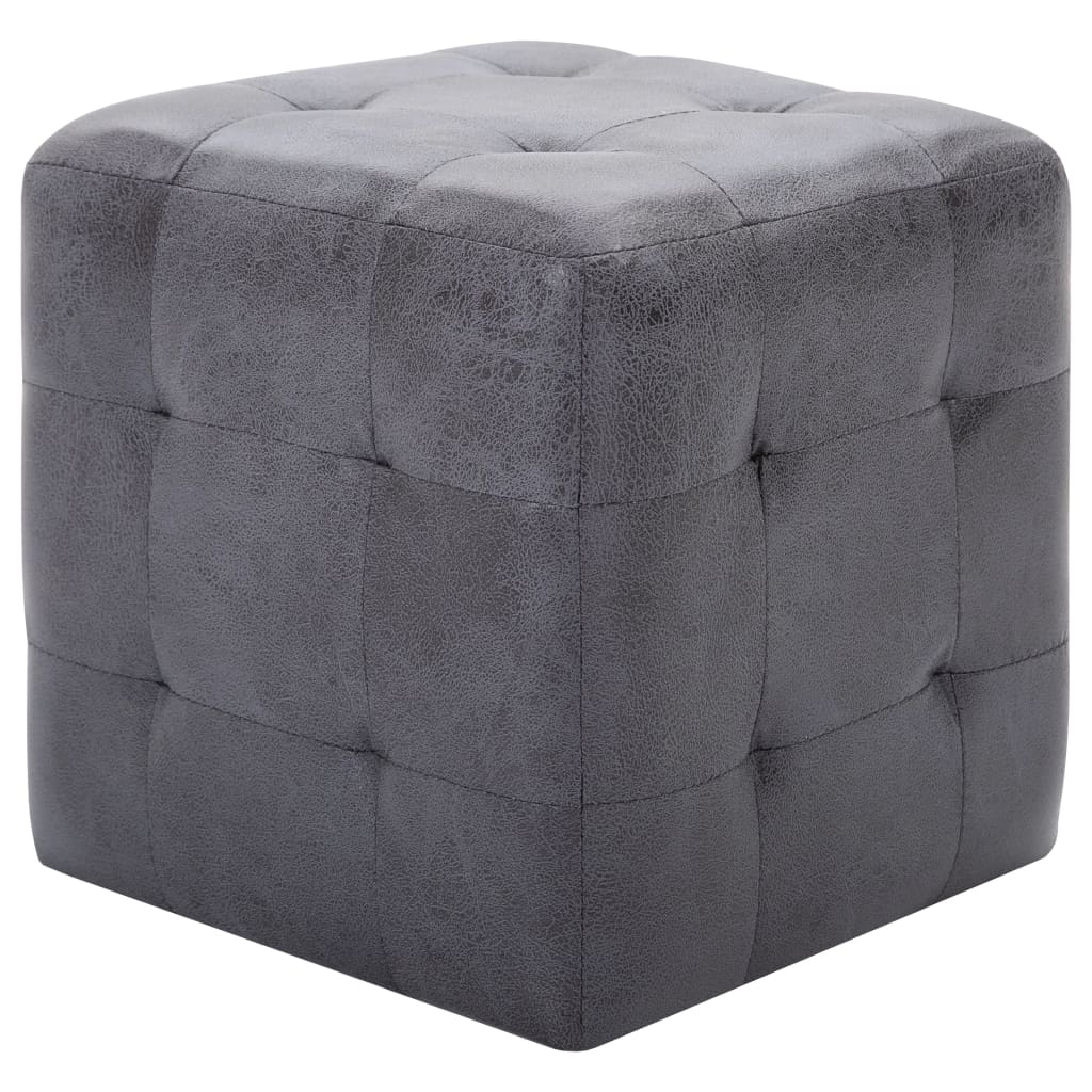 Mesas de cabeceira 2pcs 30x30x30 cm camurça artificial cinzento