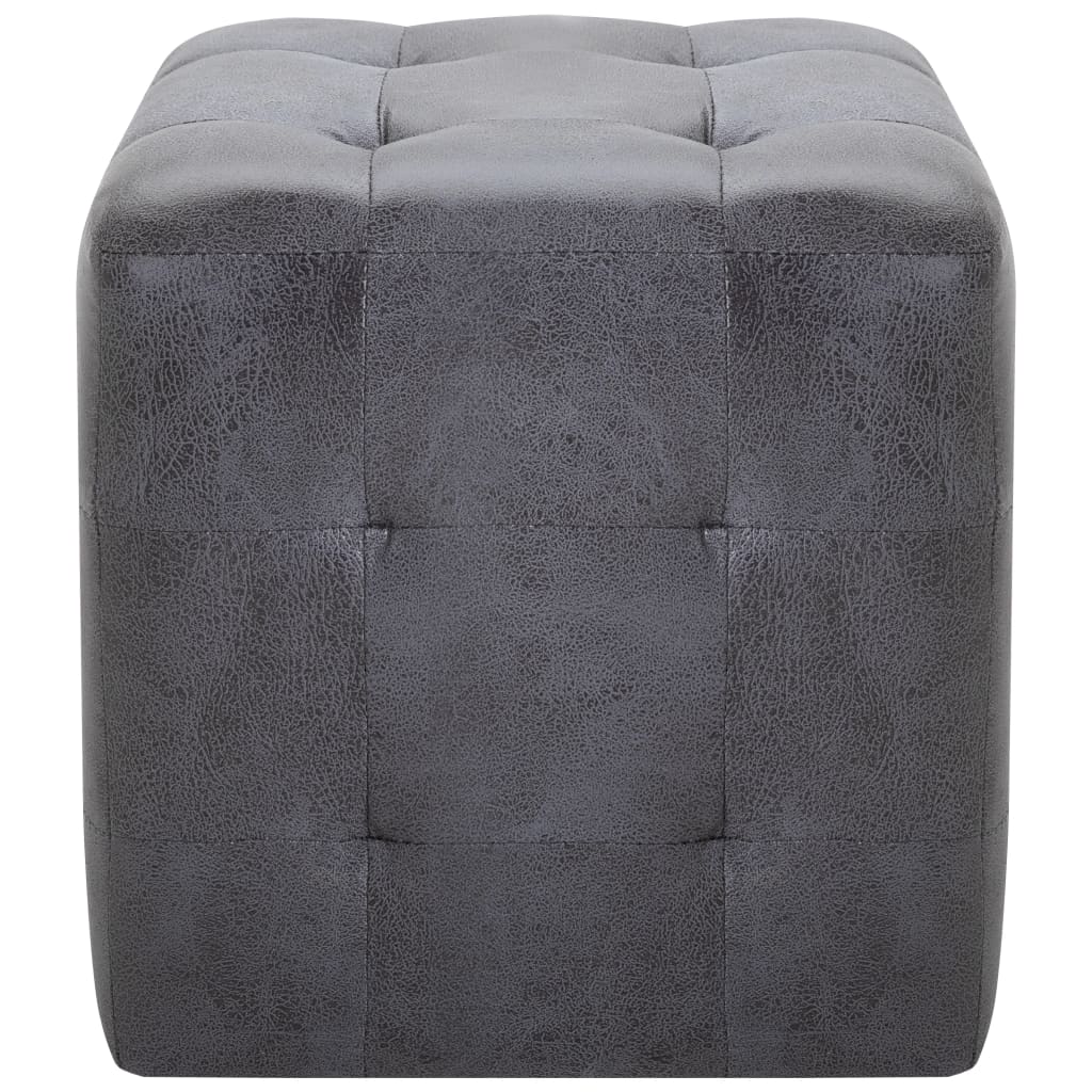 Mesas de cabeceira 2pcs 30x30x30 cm camurça artificial cinzento
