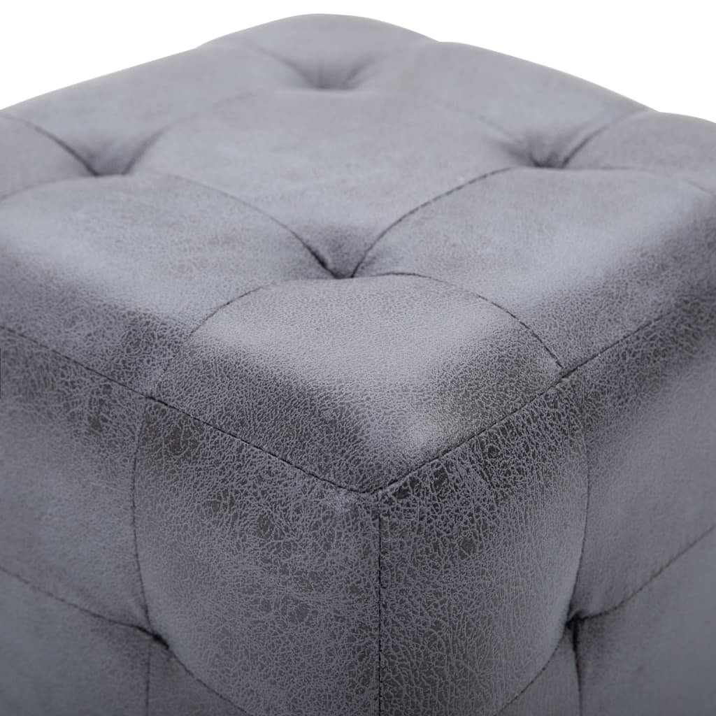 Mesas de cabeceira 2pcs 30x30x30 cm camurça artificial cinzento