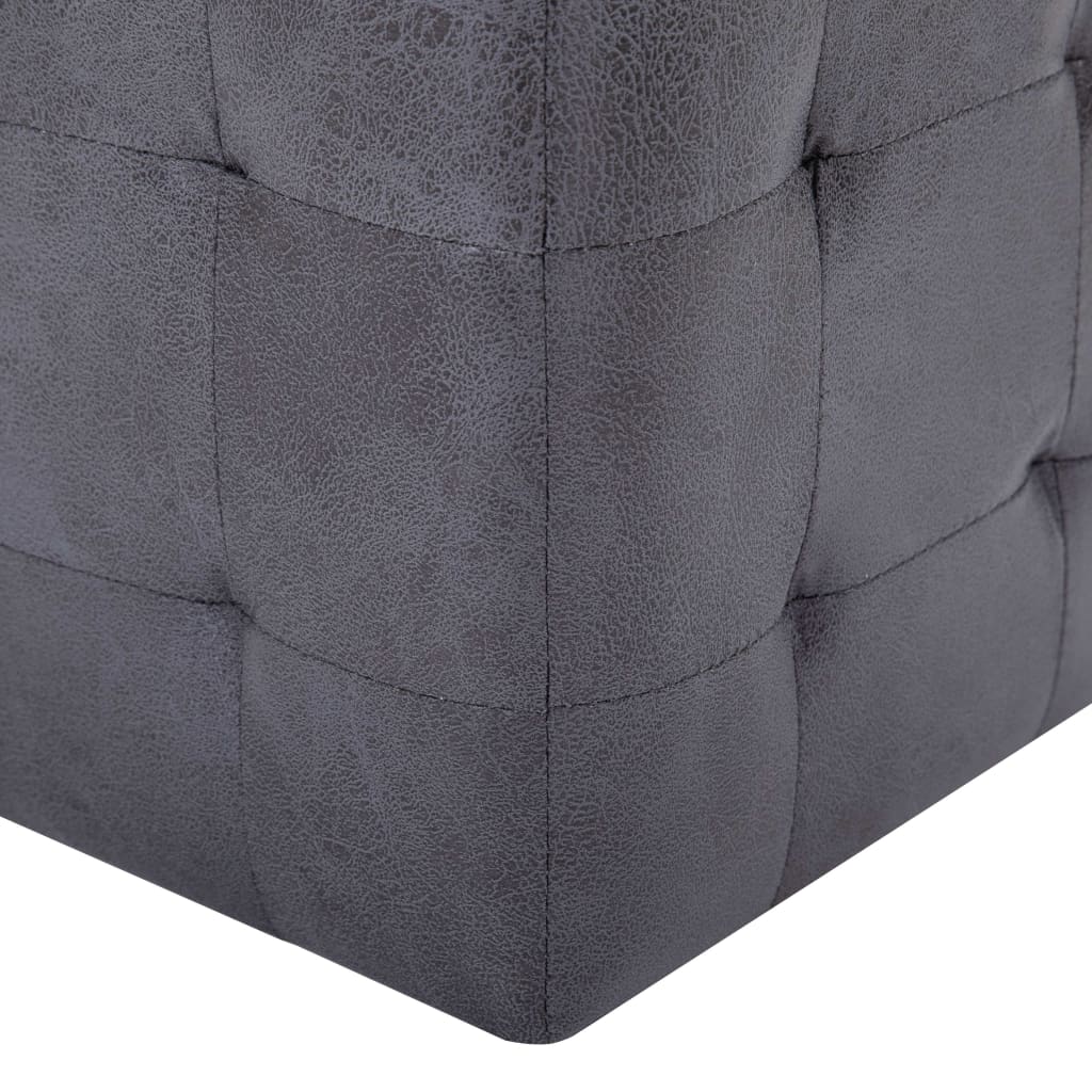 Mesas de cabeceira 2pcs 30x30x30 cm camurça artificial cinzento