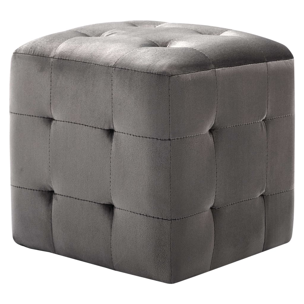 Mesas de cabeceira 2 pcs 30x30x30 cm veludo cinzento