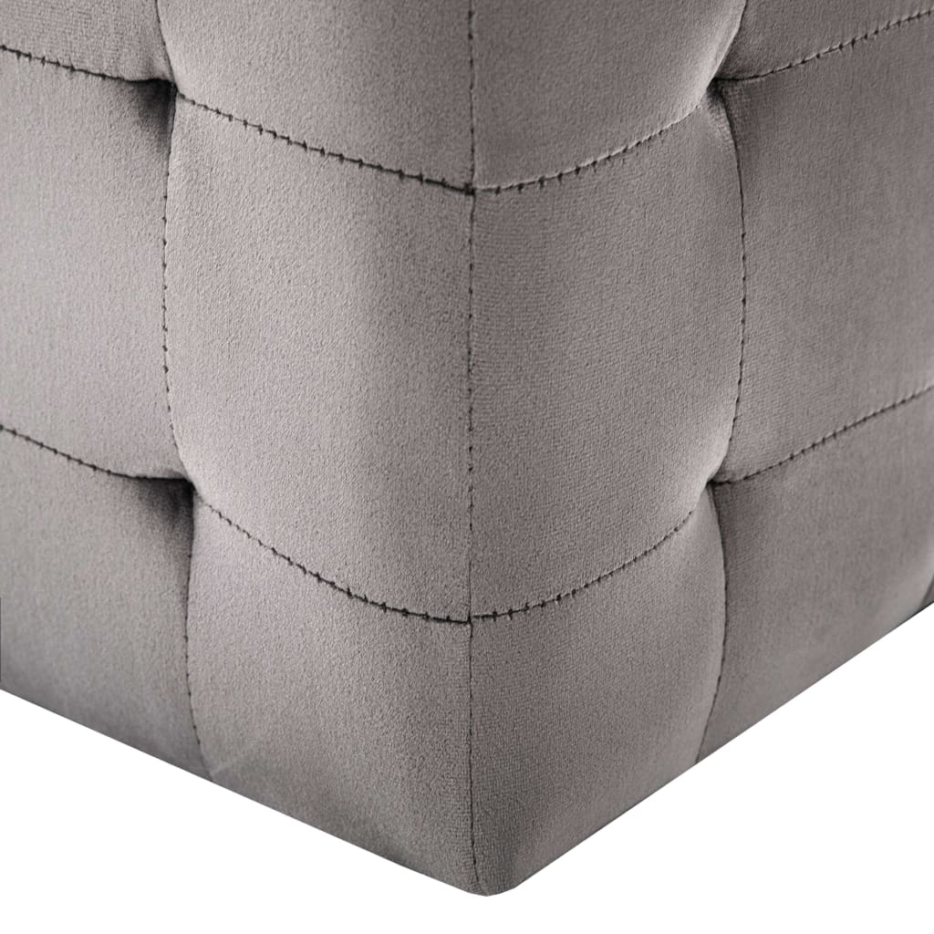 Mesas de cabeceira 2 pcs 30x30x30 cm veludo cinzento
