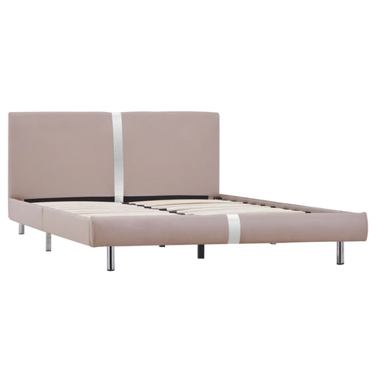 Estrutura de cama 140x200 cm couro artificial cappuccino
