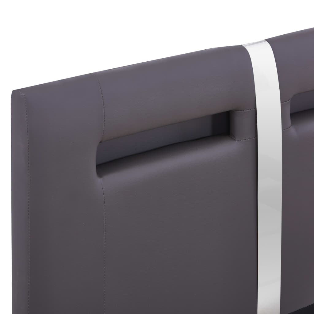 Estrutura de cama c/ LEDs 90x200 cm couro artificial cinzento