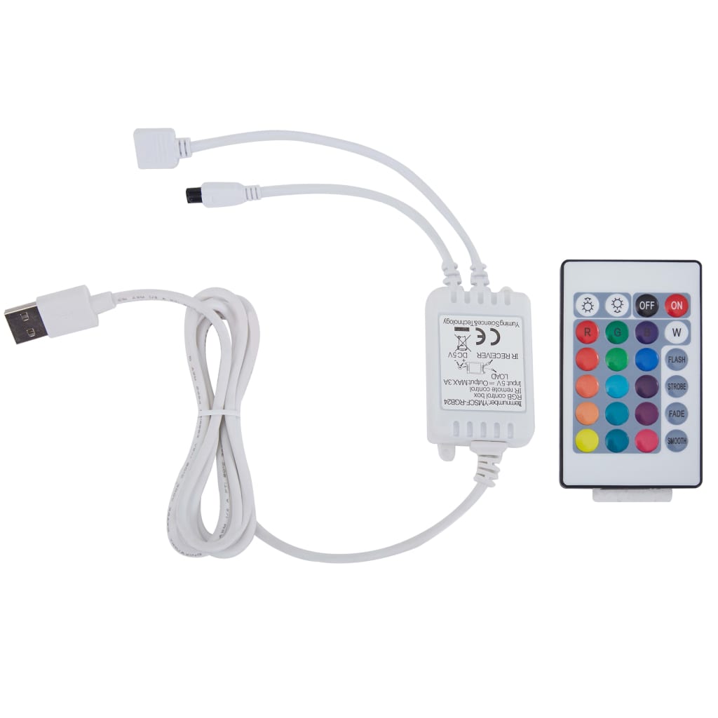 Estrutura de cama c/ LEDs 120x200cm couro artificial cappuccino
