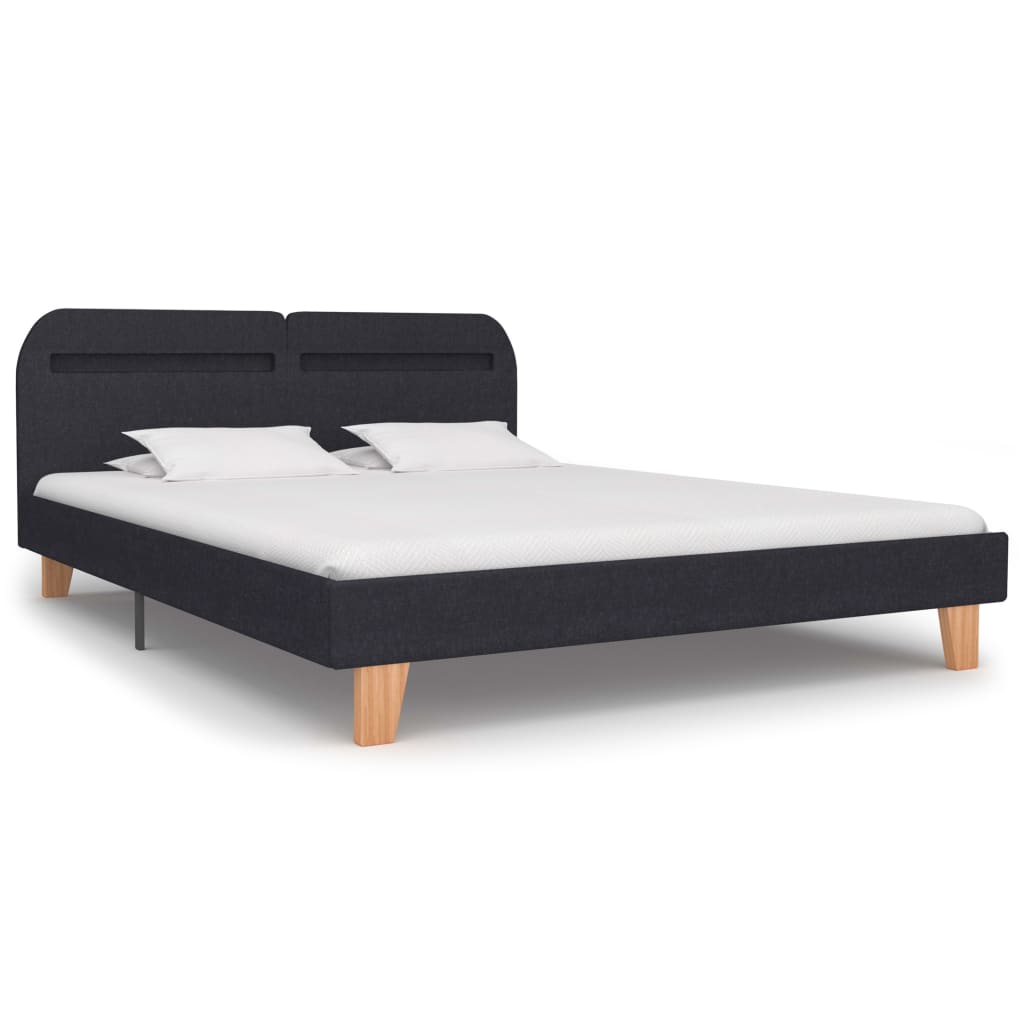 Estrutura de cama com LEDs em tecido 180x200 cm cinzento-escuro