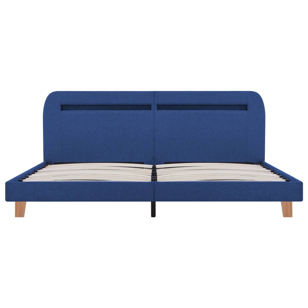 Estrutura de cama com LED em tecido 160x200 cm azul