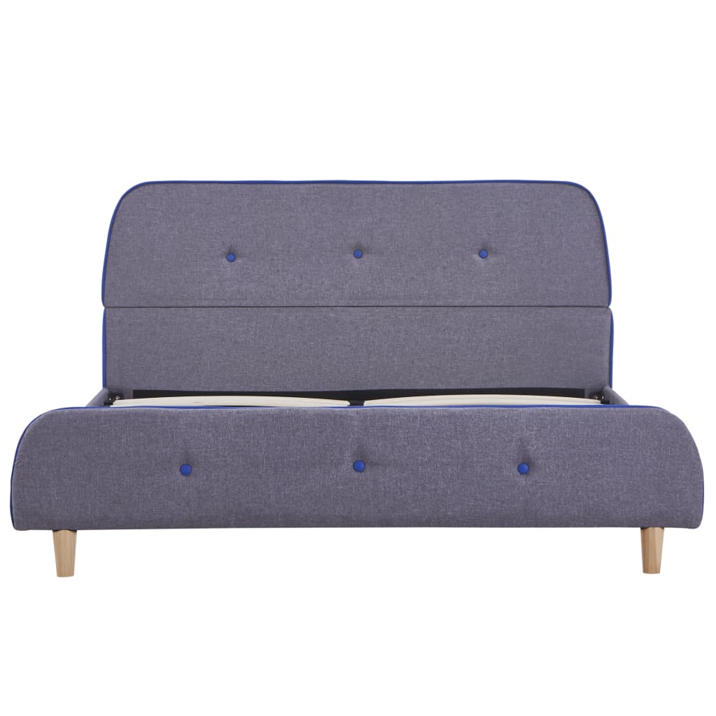 Estrutura de cama 140x200 cm tecido cinzento-claro
