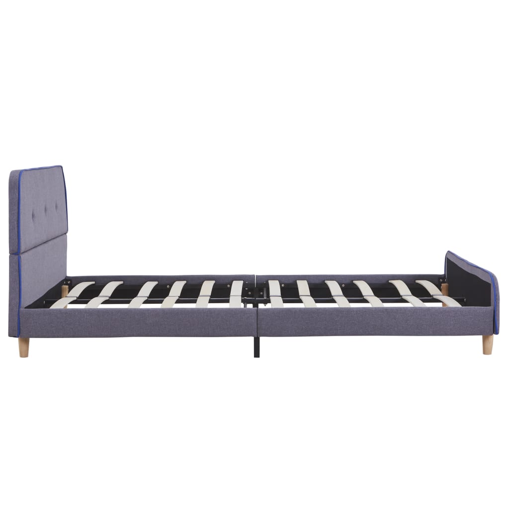 Estrutura de cama 140x200 cm tecido cinzento-claro