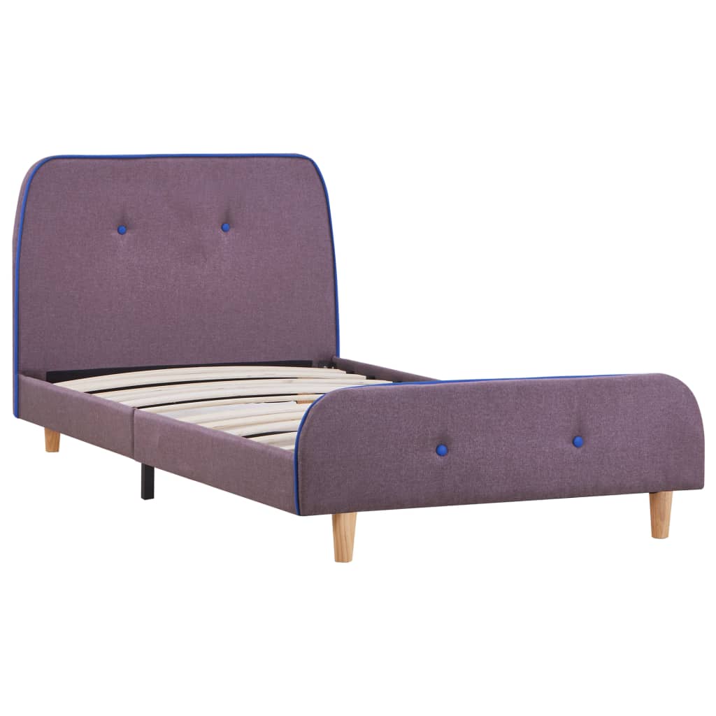 Estrutura de cama 90x200 cm tecido cinzento-acastanhado