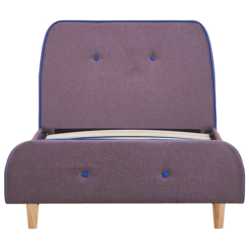 Estrutura de cama 90x200 cm tecido cinzento-acastanhado