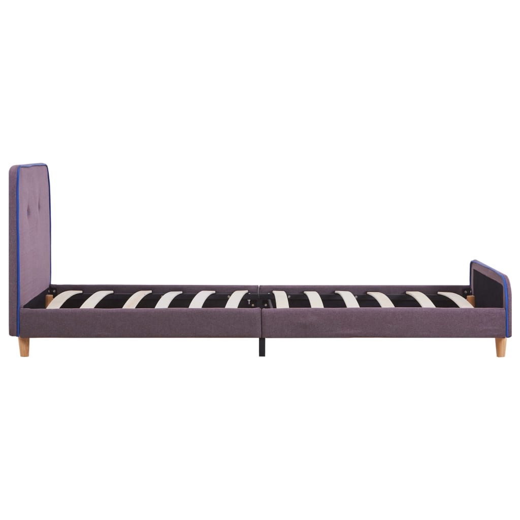 Estrutura de cama 90x200 cm tecido cinzento-acastanhado