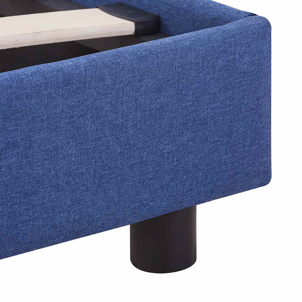 Estrutura de cama sem colchão 150x200 cm tecido azul