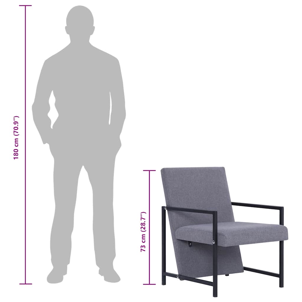 Poltrona em tecido cinzento-claro