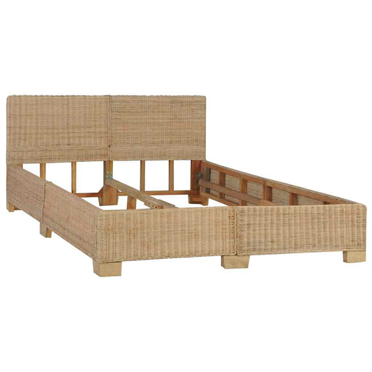 Estrutura de cama artesanal em vime natural 140x200 cm