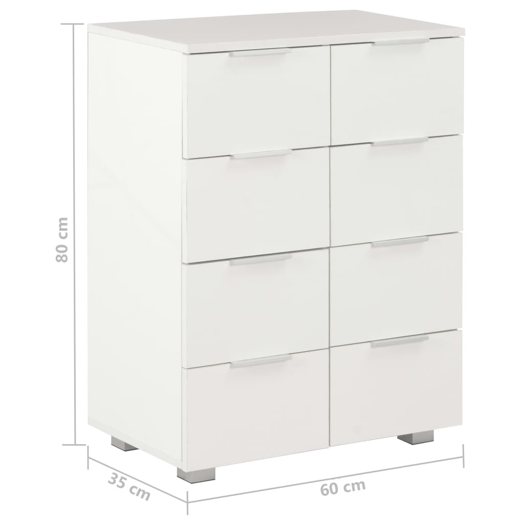 Aparador 60x35x80 cm derivados de madeira branco brilhante
