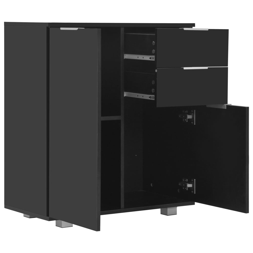 Aparador em contraplacado 71x35x80 cm preto brilhante