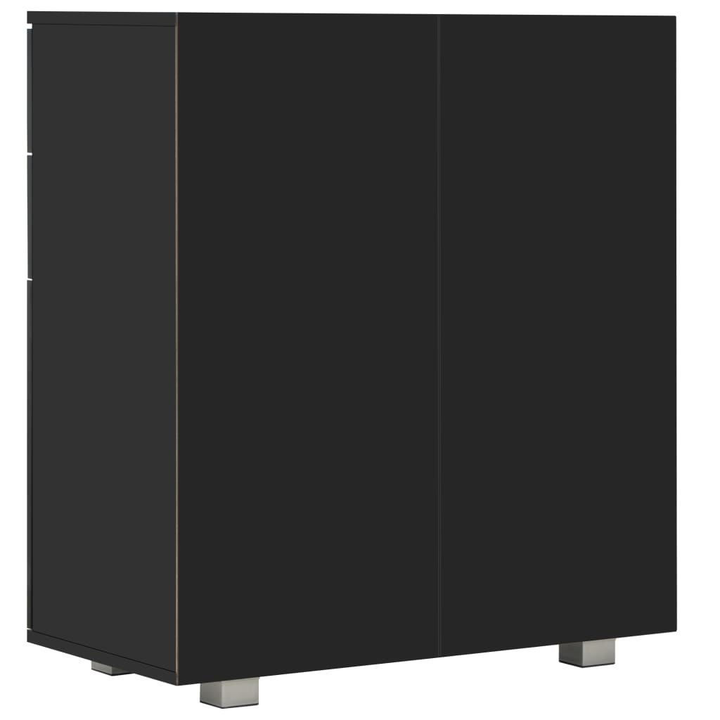 Aparador em contraplacado 71x35x80 cm preto brilhante