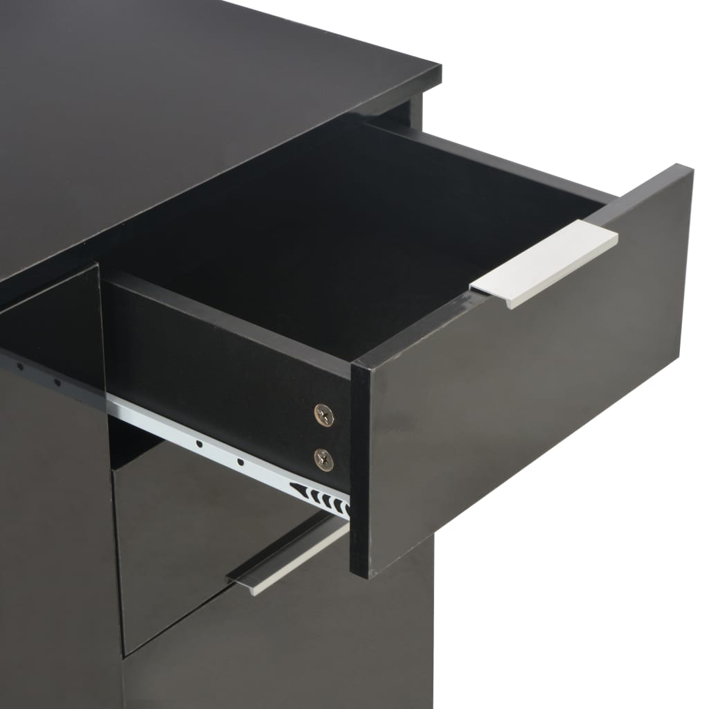 Aparador em contraplacado 71x35x80 cm preto brilhante