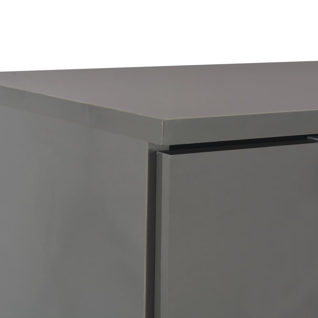 Aparador em contraplacado 71x35x80 cm cinzento brilhante