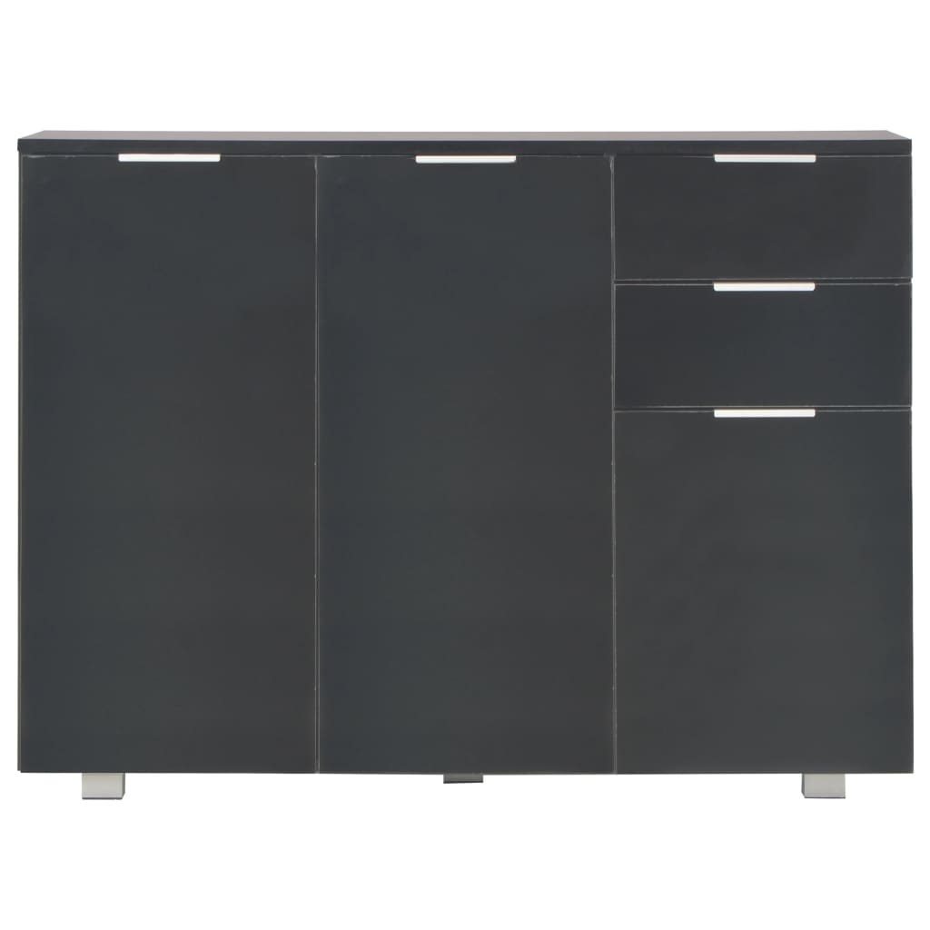 Aparador 107x35x80,5 cm preto brilhante