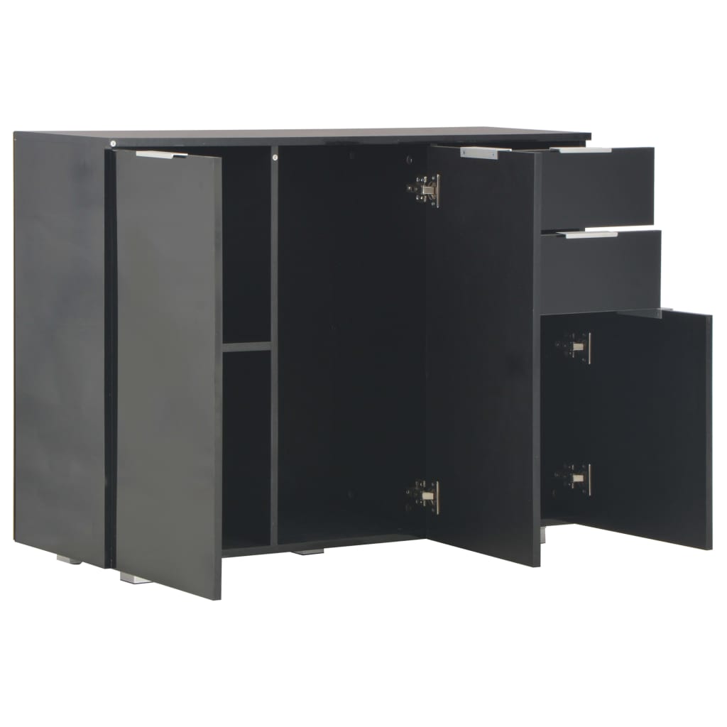 Aparador 107x35x80,5 cm preto brilhante
