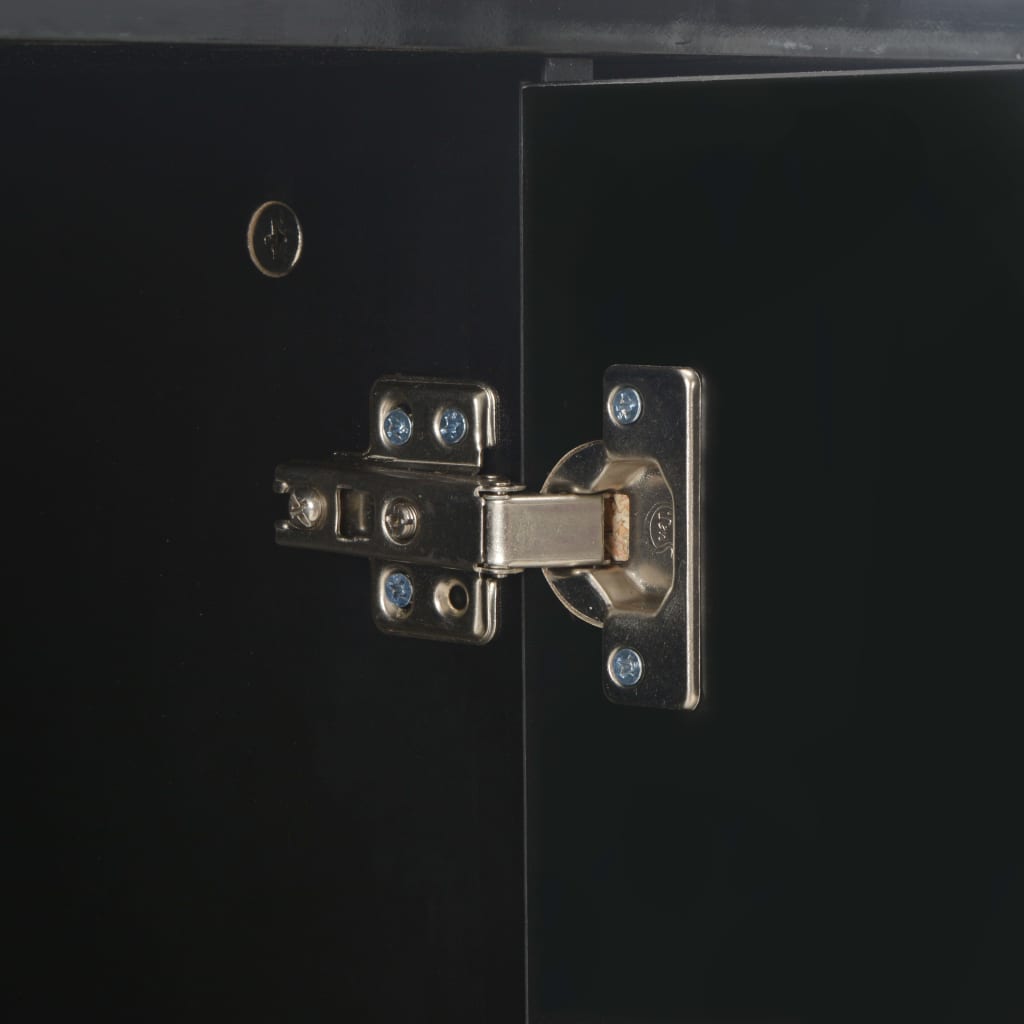 Aparador 107x35x80,5 cm preto brilhante