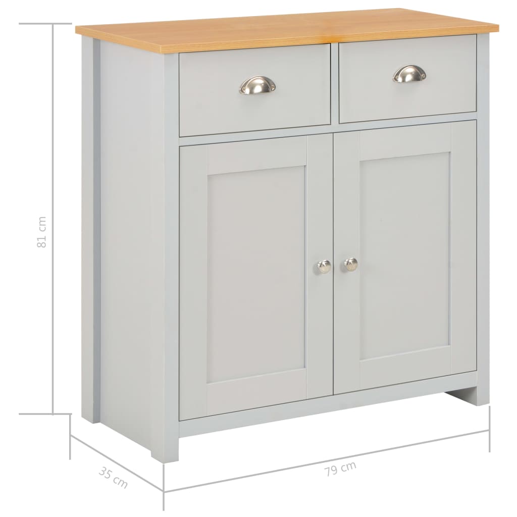 Aparador 79x35x81 cm cinzento