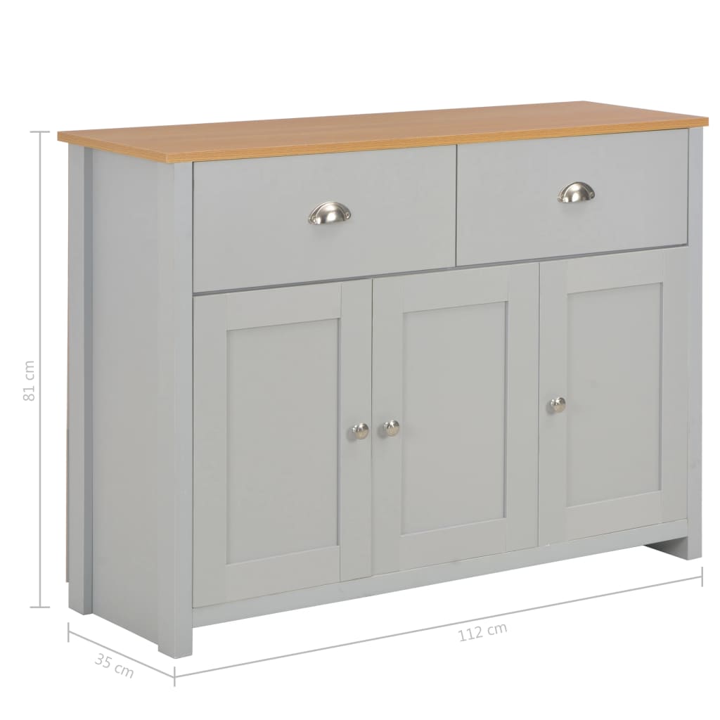 Aparador 112x35x81 cm cinzento