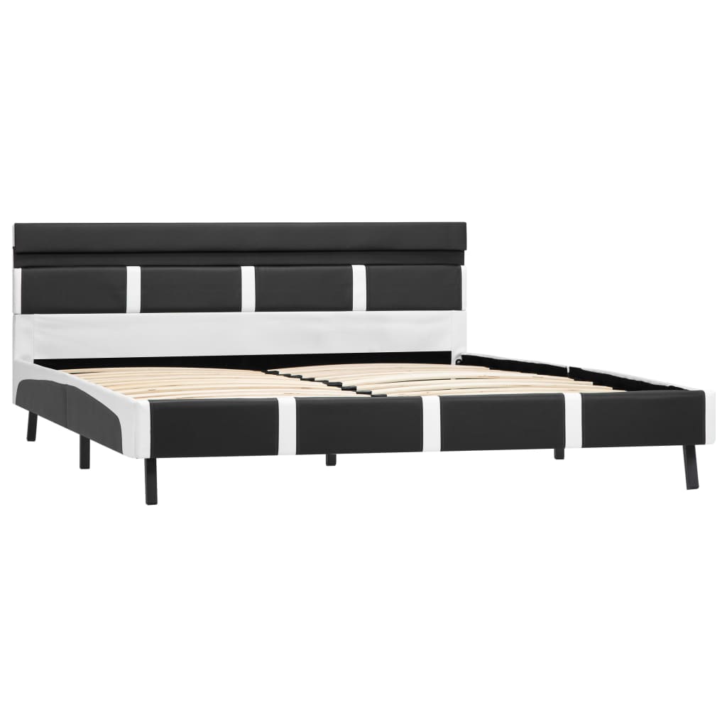 Estrutura de cama com LED 160x200 cm couro artificial cinzento