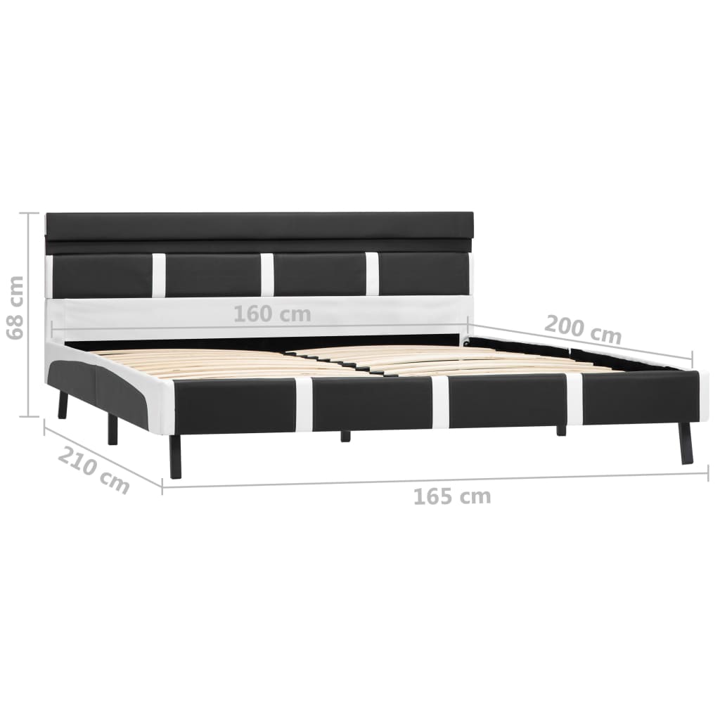 Estrutura de cama com LED 160x200 cm couro artificial cinzento