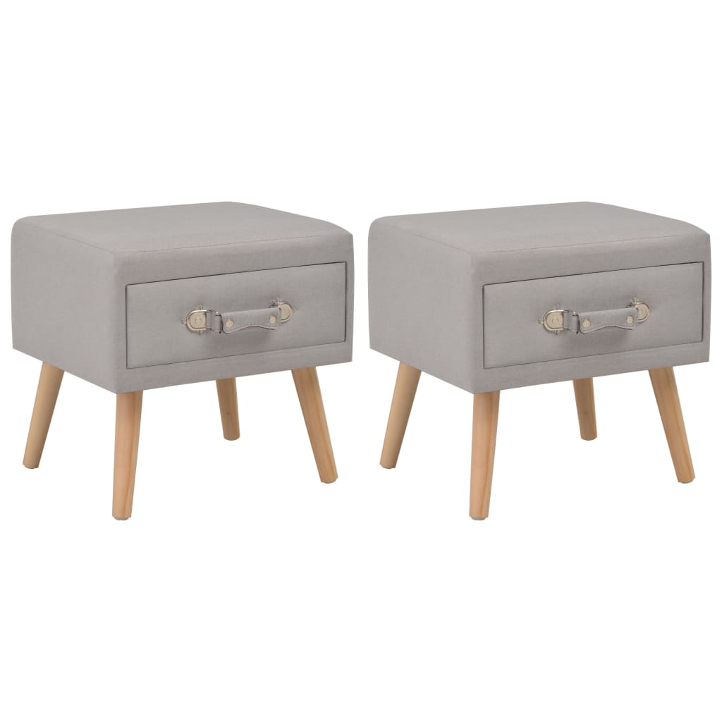 Mesas-de-cabeceira 2 pcs 40x35x40 cm tecido cinzento