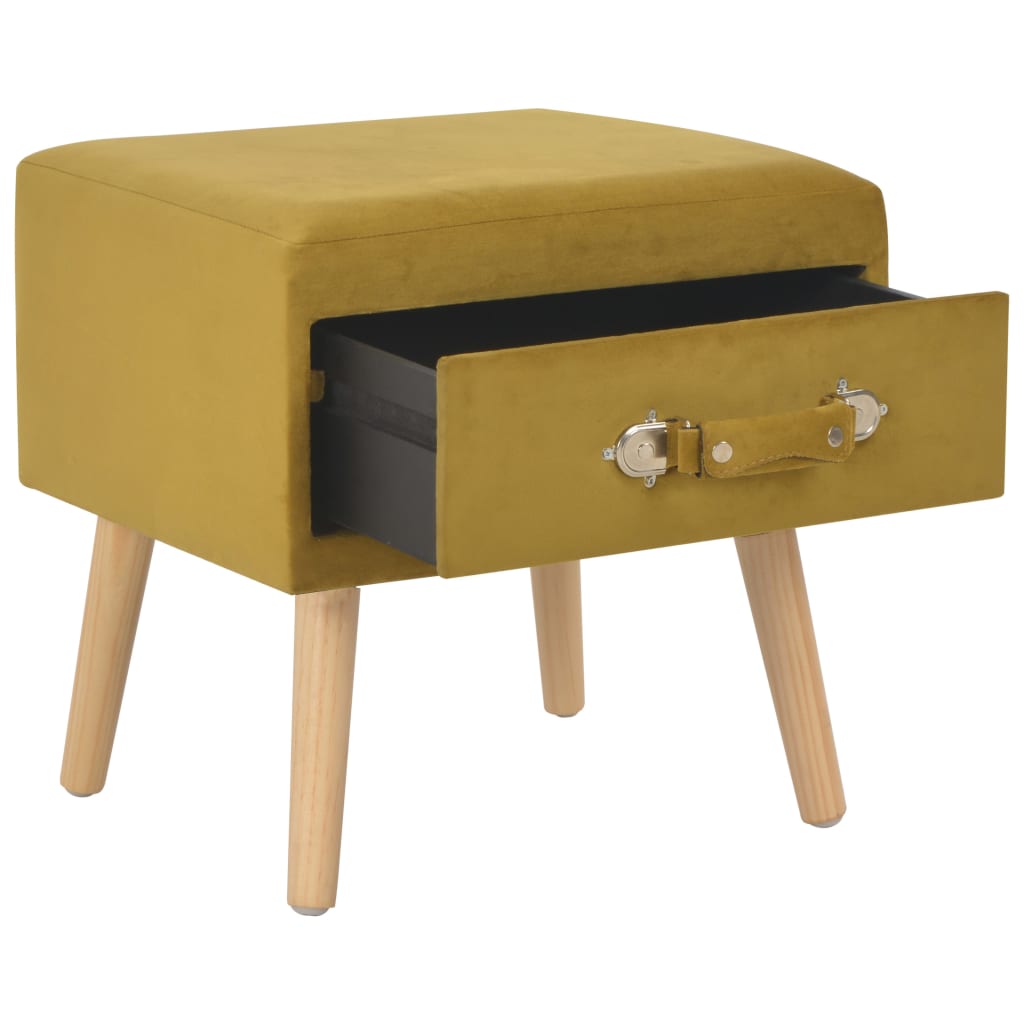Mesas-de-cabeceira 2 pcs 40x35x40 cm veludo mostarda
