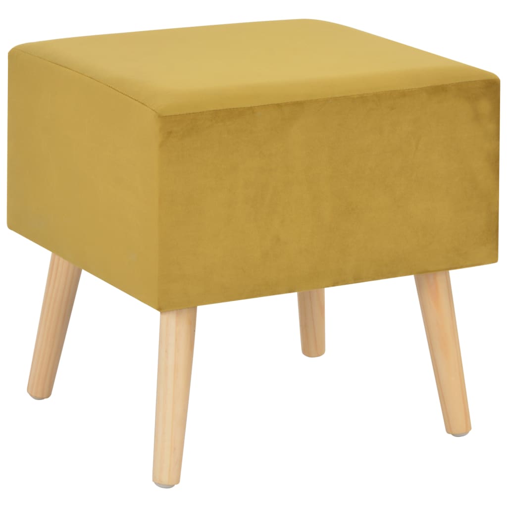 Mesas-de-cabeceira 2 pcs 40x35x40 cm veludo mostarda