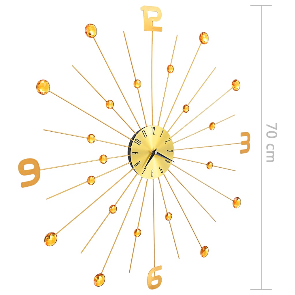 Relógio de parede metal 70 cm dourado