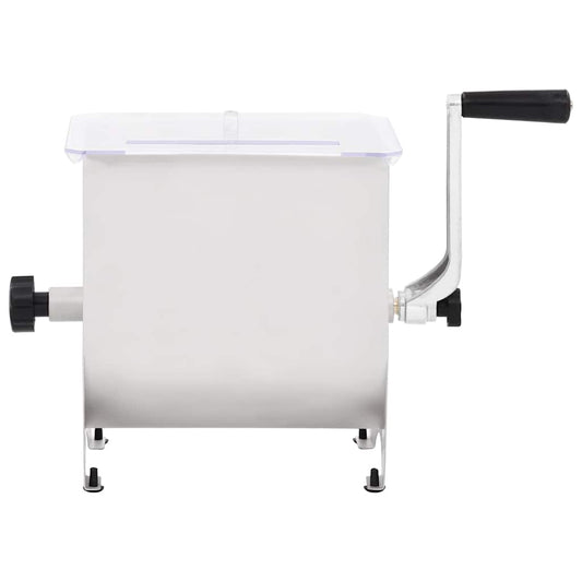 Misturador de carne manual c/ tampa aço inoxidável prateado
