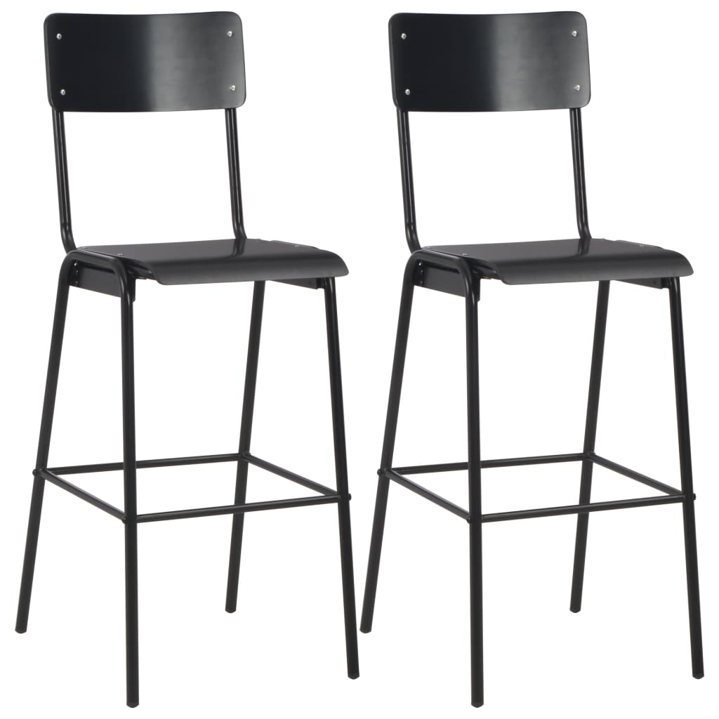 3 pcs conjunto de bar em aço preto