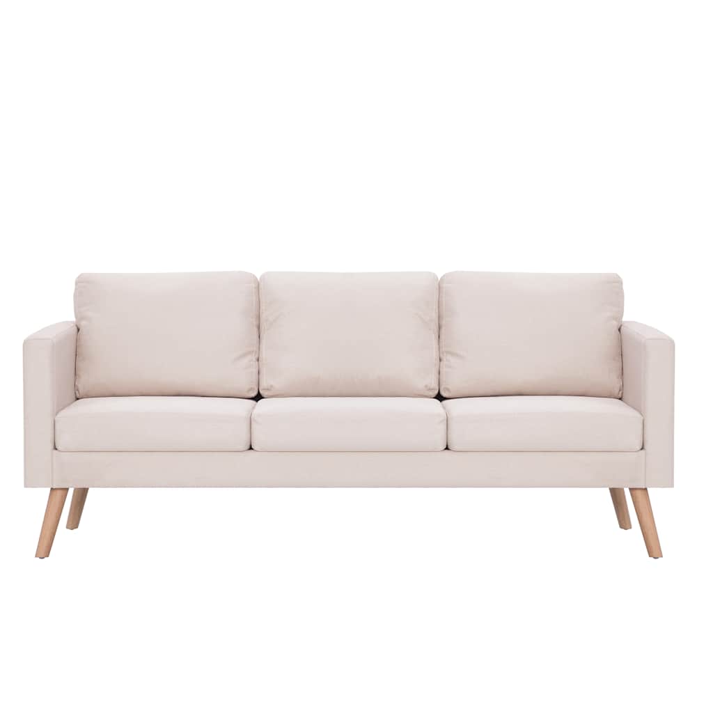 2 pcs conjunto de sofás tecido cor creme