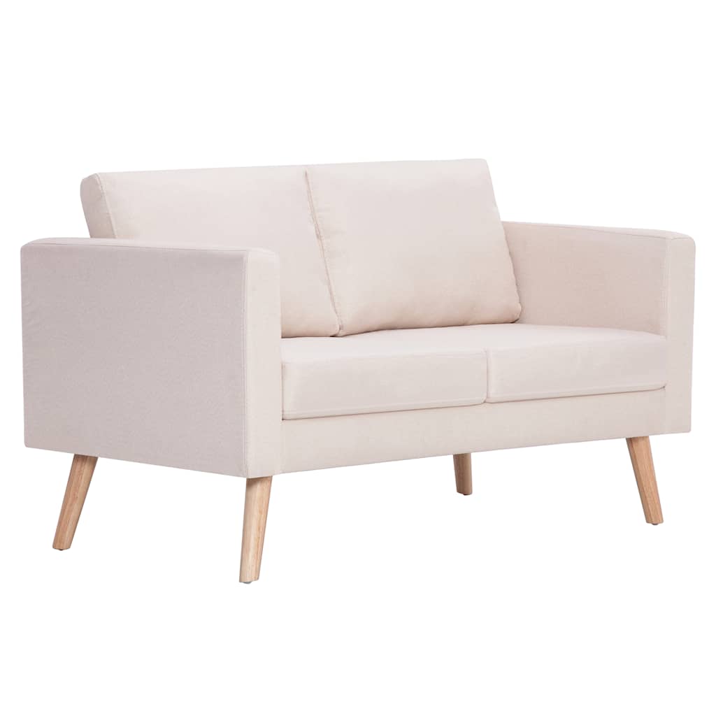 2 pcs conjunto de sofás tecido cor creme