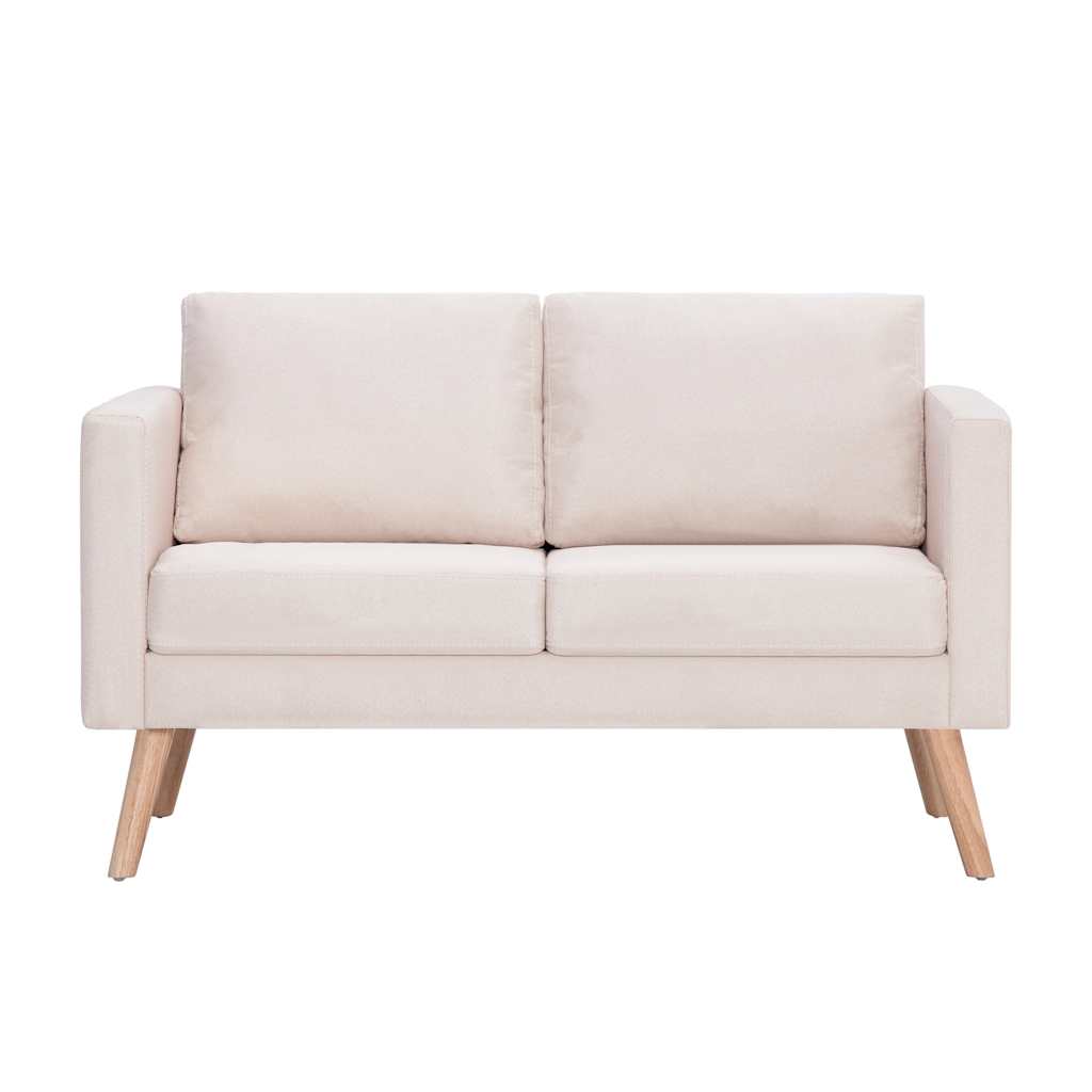 2 pcs conjunto de sofás tecido cor creme