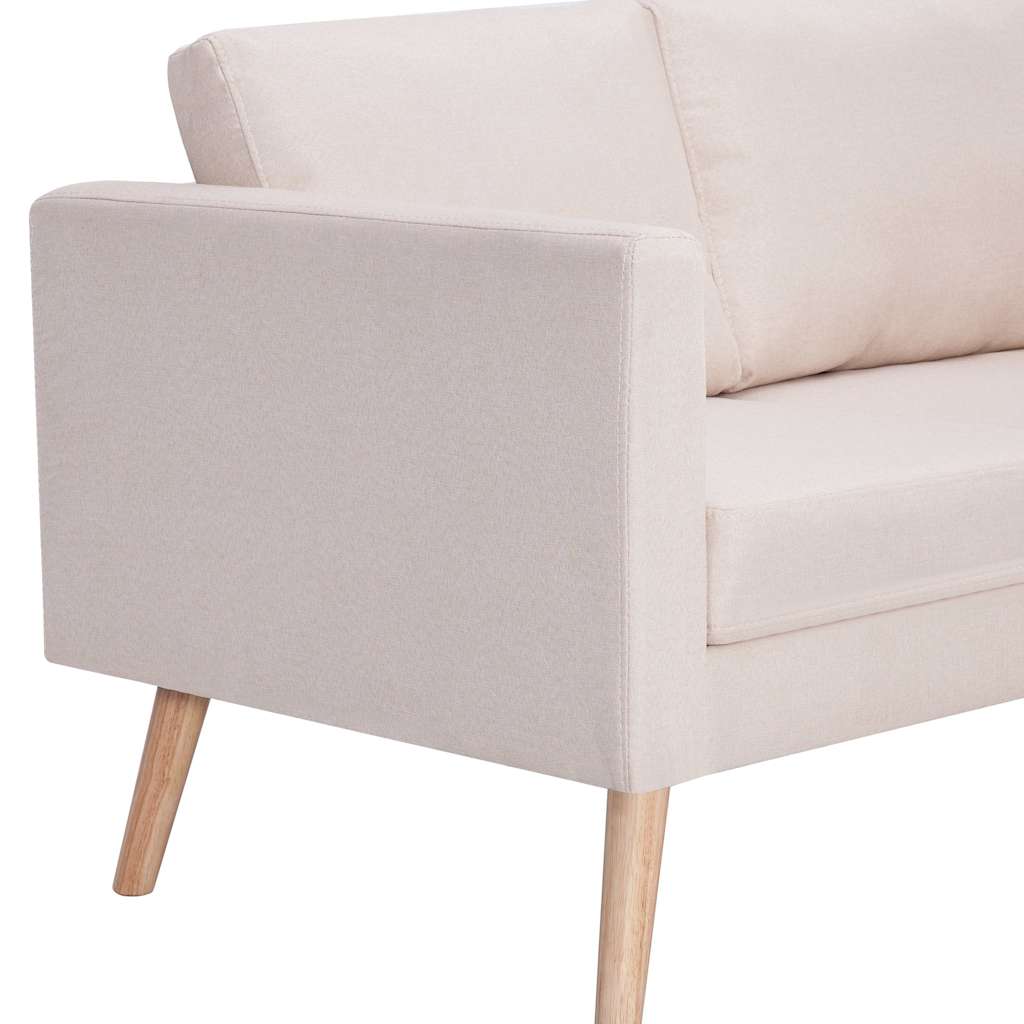 2 pcs conjunto de sofás tecido cor creme