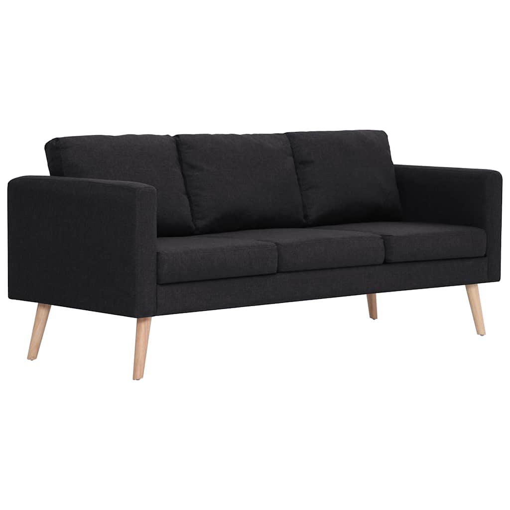 2 pcs conjunto de sofás tecido preto