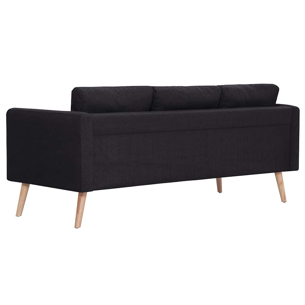 2 pcs conjunto de sofás tecido preto