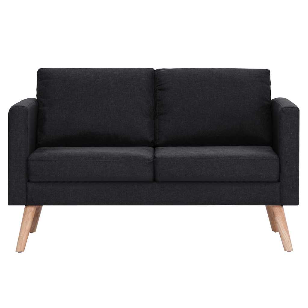 2 pcs conjunto de sofás tecido preto