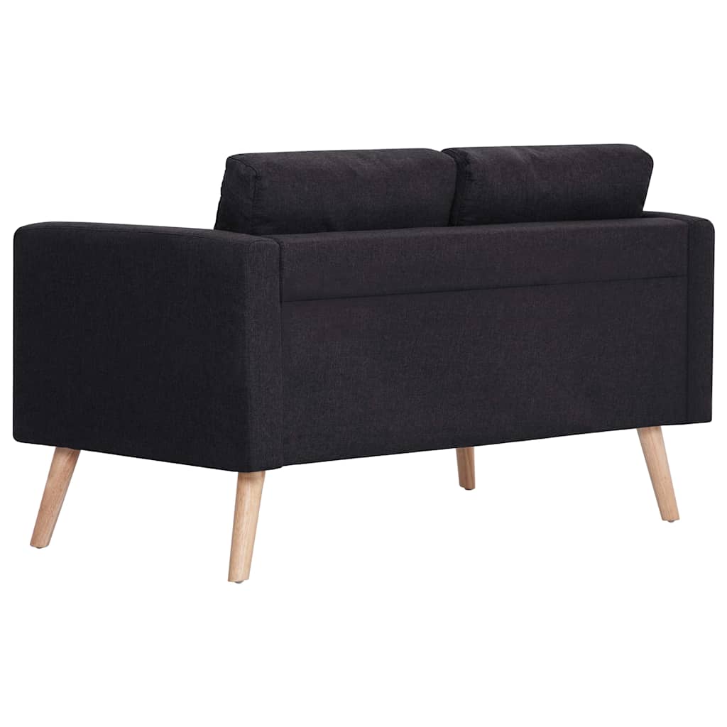 2 pcs conjunto de sofás tecido preto