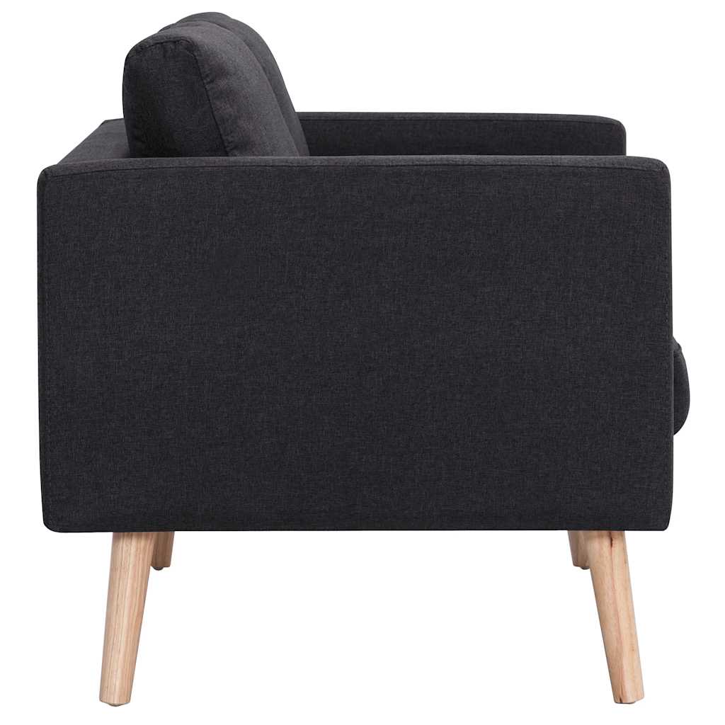 2 pcs conjunto de sofás tecido preto